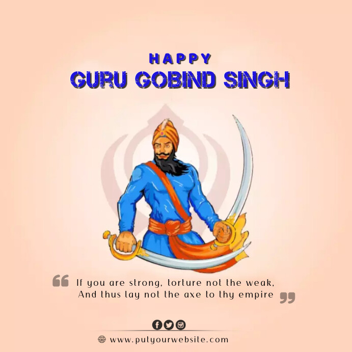 Happy Guru Gobind Singh Jayanti Template | PosterMyWall