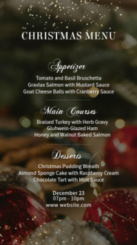 🎄 Elegant Holiday & Christmas Dinner Menu Poster Template 🎉 Instagram Story