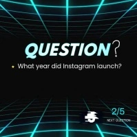 New Neon Grid Trivia Countdown Template Publicação no Instagram