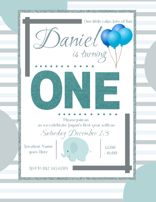 Is Turning ONE Template PosterMyWall