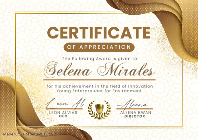 Golden Elegant Certificate