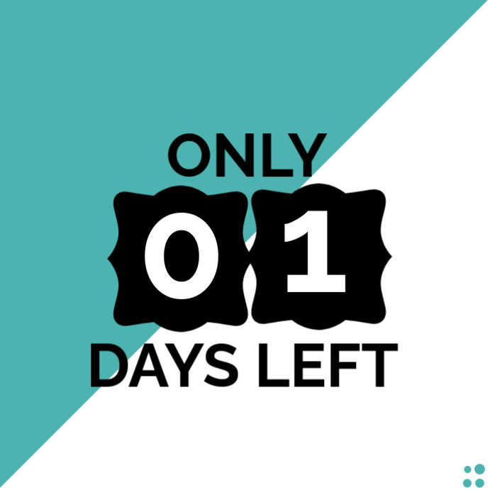 01 day to go Countdown template Instagram Post