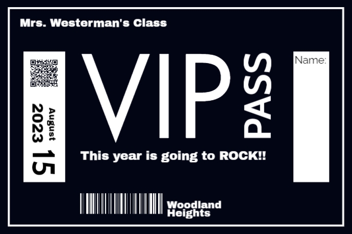 vip pass template white and dark blue colors | PosterMyWall