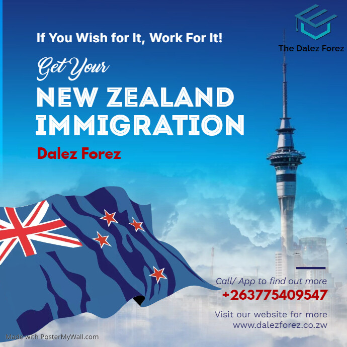 Light blue New Zealand Immigration Post PosterMyWall