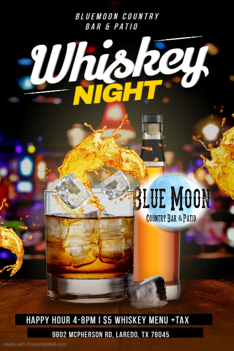 whiskey night Poster template