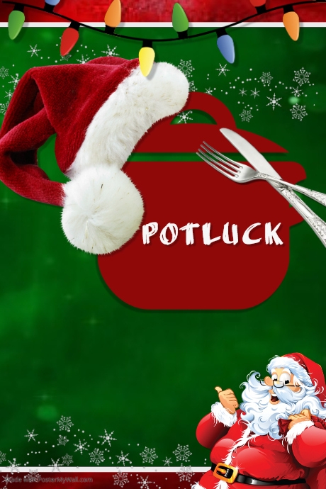 Chirstmas Potluck Sticker Christmas Potluck | PosterMyWall
