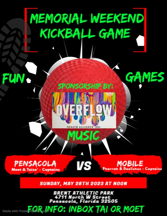 Kickball Game Flyer PosterMyWall