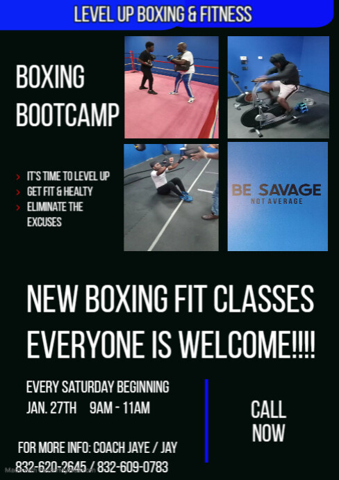 Kick boxing school A4 template