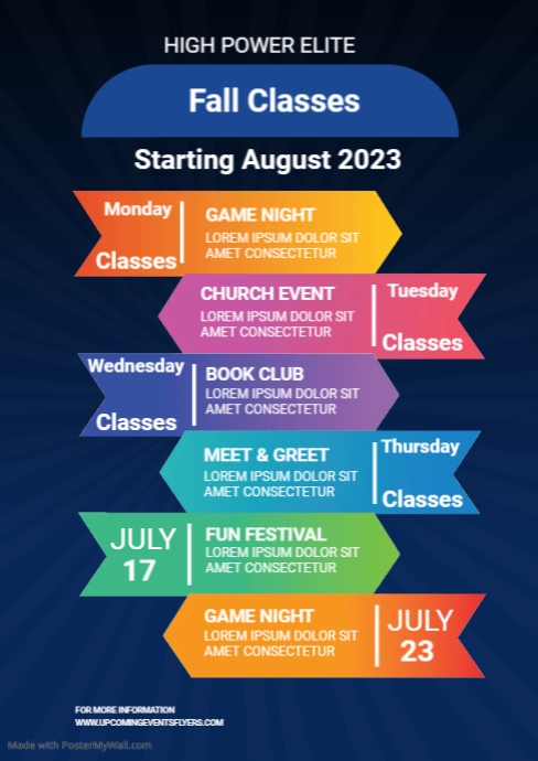 Event schedule | PosterMyWall