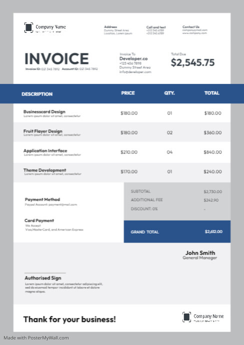 Business Invoice Ads
