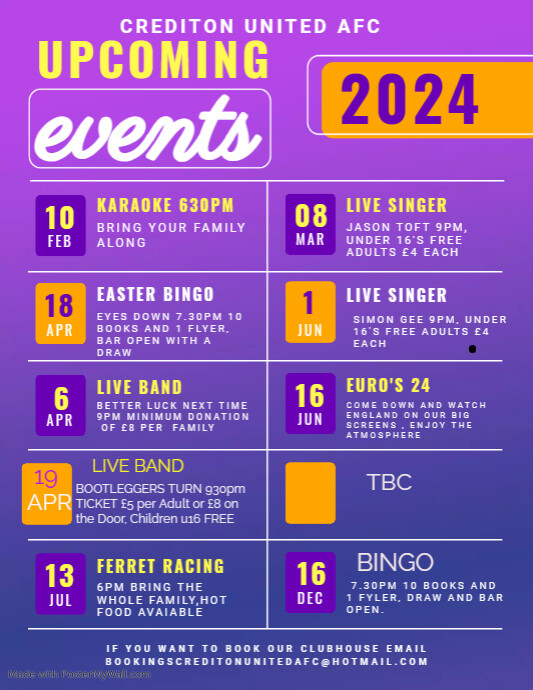 Calendar of Events Schedule Flyer PosterMyWall