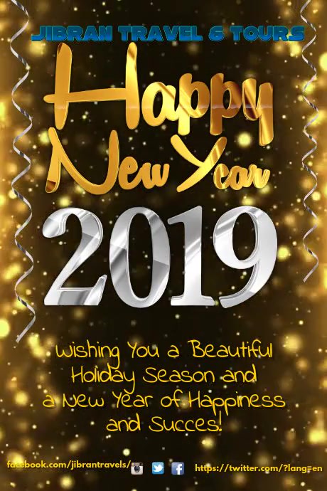 Happy New Year Greeting โปสเตอร์ template
