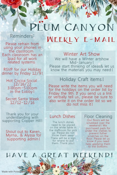 Copy of December Floral Newsletter Template | PosterMyWall
