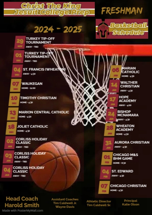 Basketball Schedule | PosterMyWall