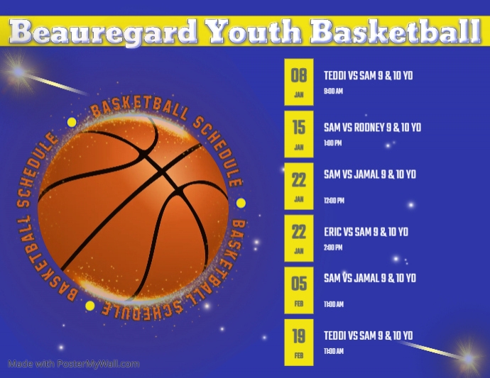Copy of High School Basketball Schedule PosterMyWall