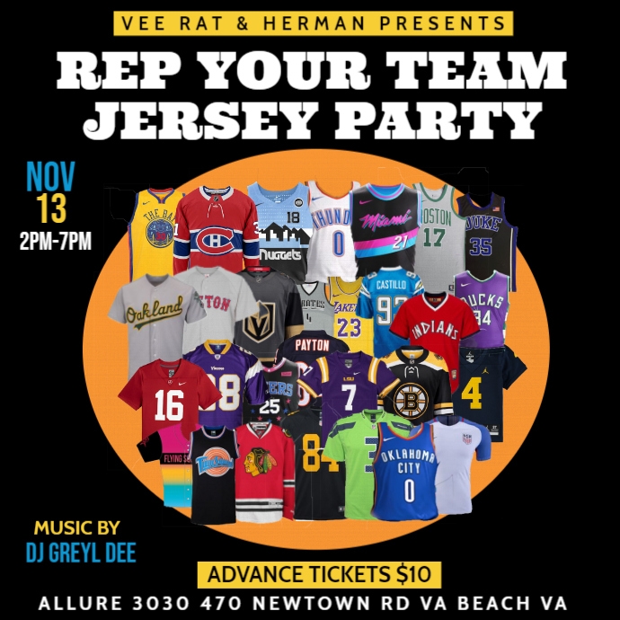 Rep Your Team Jersey Party | PosterMyWall