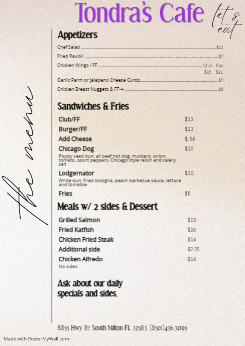 Copy of menu restaurant | PosterMyWall