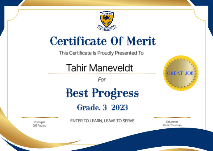 Copy of Certificate of Merit | PosterMyWall
