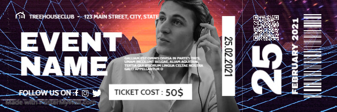 modern party ticket template design