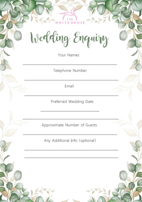 Wedding Enquiry Form | PosterMyWall