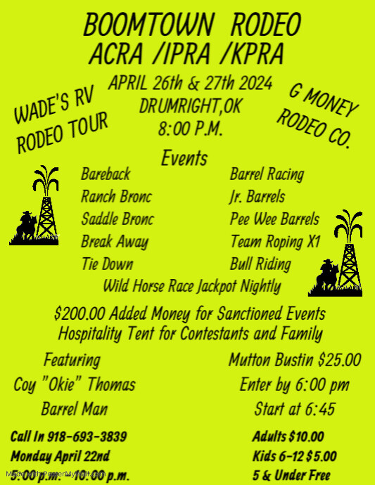 Rodeo Weekends Poster Løbeseddel (US Letter) template