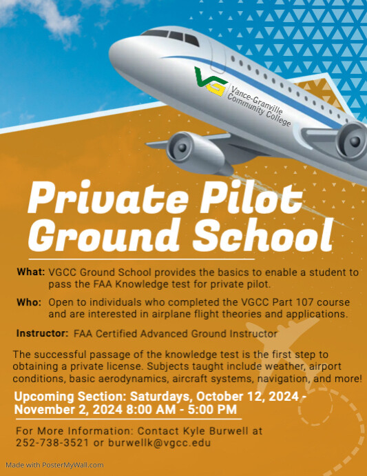 Blue and brown pilot program flyer | PosterMyWall