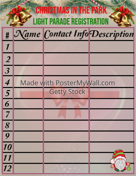 Copy of Light Parade sign up sheet PosterMyWall