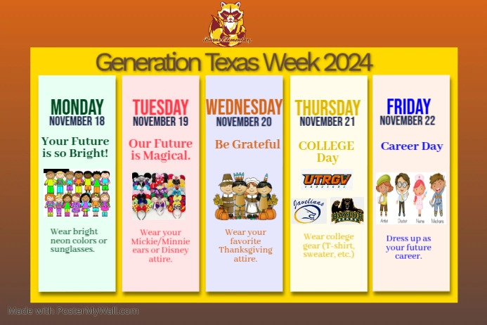 Generation Texas Week College Spirit Week Ads | PosterMyWall