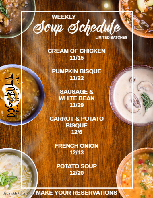 SOUP SCHEDULE PosterMyWall