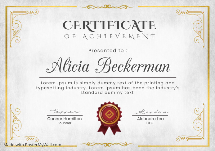 Certificate White Gold