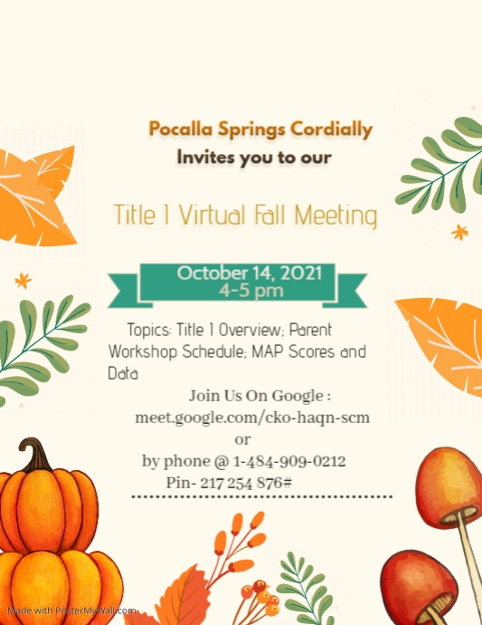 Fall Meeting Program Sample Copy of Title I Fall Meeting Flyer | PosterMyWall