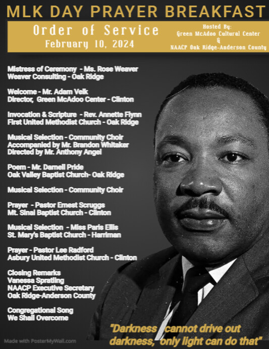 2024 Martin Luther King Jr. Day Program | PosterMyWall
