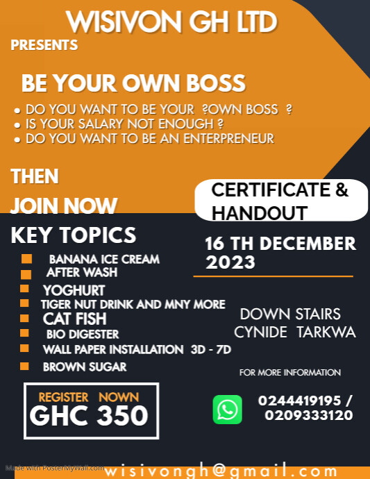 Orange Project Management Course Flyer | PosterMyWall