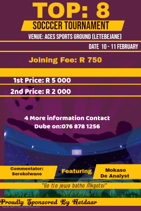 Football Match Timing Post | PosterMyWall