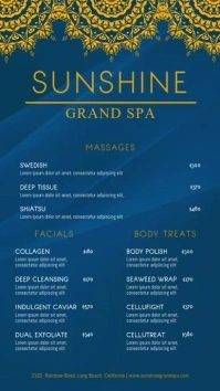 Blue Oriental Spa Menu Template Tampilan Digital (9:16)
