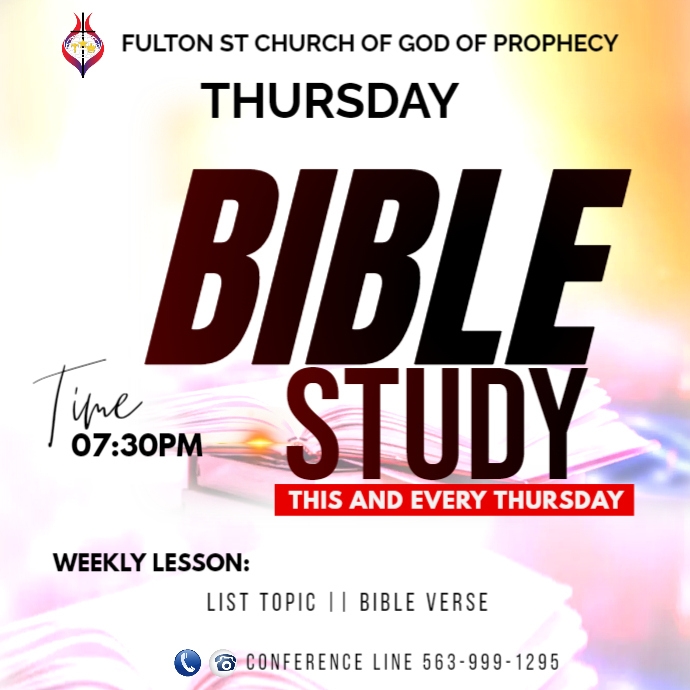 Copy of BIBLE STUDY - Thursday w/Lesson | PosterMyWall