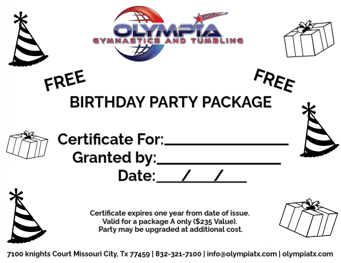 Birthday Party Package Volante (Carta US) template