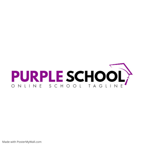 purple and black color logo school
