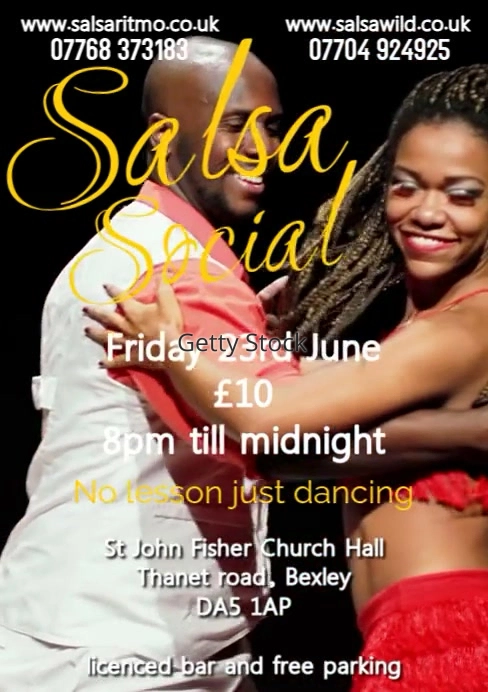 Salsa Night Party Event Latin Dance A4 template