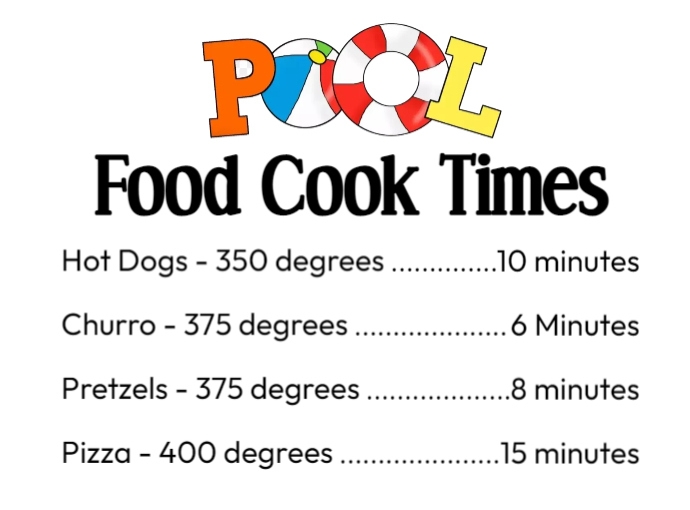 Food Cook Time (1) Custom Size template