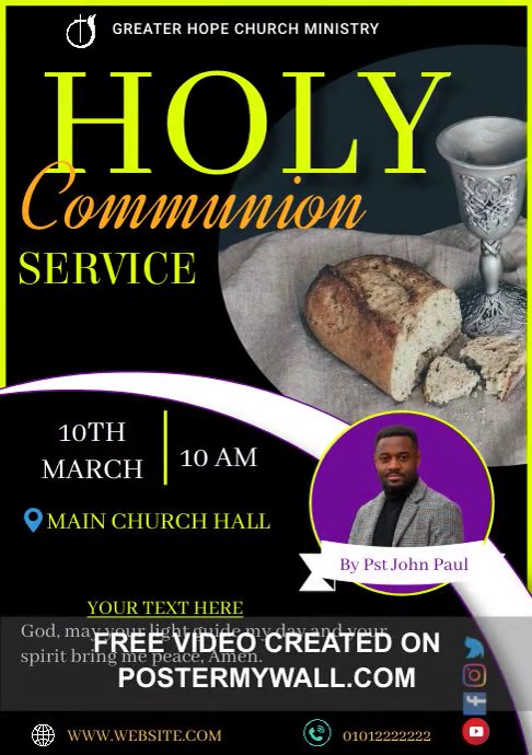 Holy Communion design animation | PosterMyWall