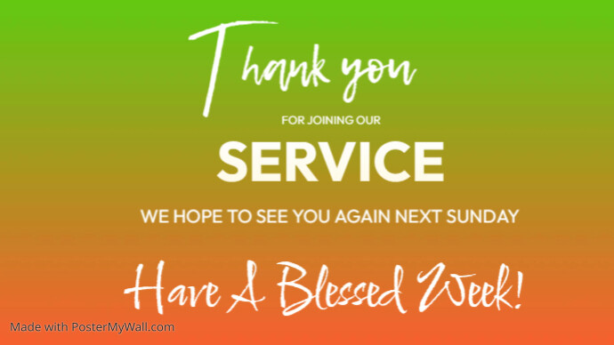 Church Thank you for joining us note | PosterMyWall