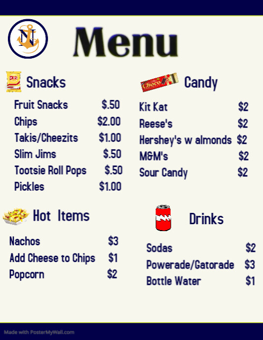 Concession Stand Menu PosterMyWall