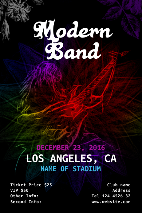 Psychedelic Concert Template Poster