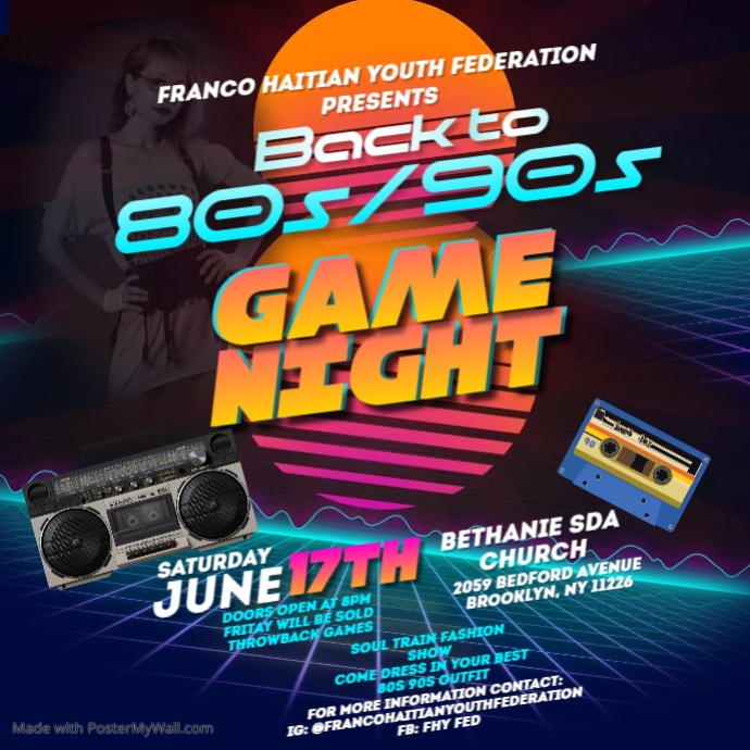 Back to 80s Party Instagram Post template