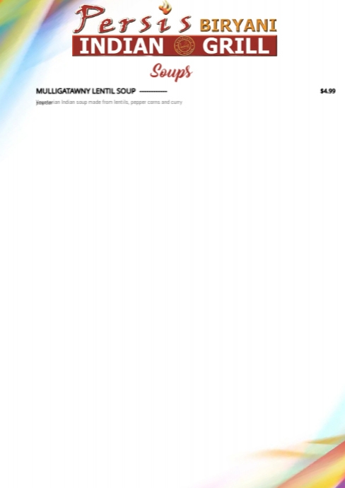 Rainbow Background Burger Menu Design A4 template