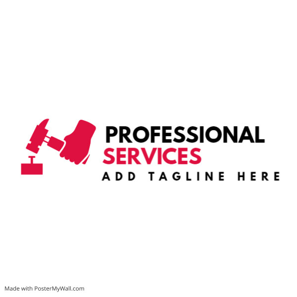 Red and black hammer logo