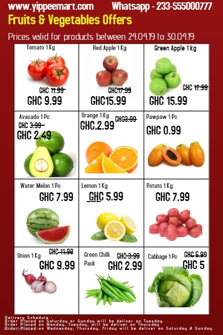 Yippeemart Fruits and vegetables Poster template