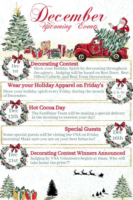 December Upcoming Events Calendar (2) | PosterMyWall