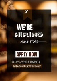 สีดำ Job Hiring Announcement A4 Template